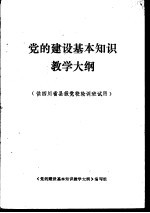 党的建设基本知识教学大纲 供四川省县级党校轮训班试用