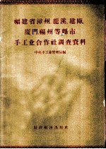 福建省漳州、龙溪、建瓯、厦门、福州等县市手工业合作社调查资料