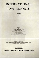 INTERNATIONAL LAW REPORTS VOLUME 71