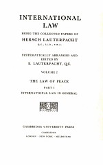 INTERNATIONAL LAW VOLUME 2 THE LAW OF PRACE PART I