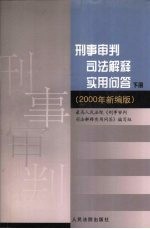 刑事审判司法解释实用问答 下 2000年新编版