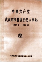 中国共产党武汉市江夏区历史大事记 1919.05-1996.03