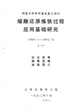 熔融还原炼铁过程应用基础研究 1