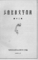 云南民族文学资料 第12集
