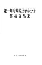 把一切暗藏的反革命分子都清查出来