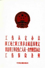 工伤认定办法 因工死亡职工供养亲属范围规定 非法用工单位伤亡人员一次性赔偿办法 工作保险条例
